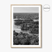 Thousand Islands Black and White Fine Art Photo Print, St Lawrence River Ontario Canada