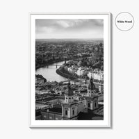 Salzburg Black and White Fine Art Photo Print, Salzach River Austria Poster, Salzburger Land