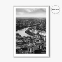 Salzburg Black and White Fine Art Photo Print, Salzach River Austria Poster, Salzburger Land