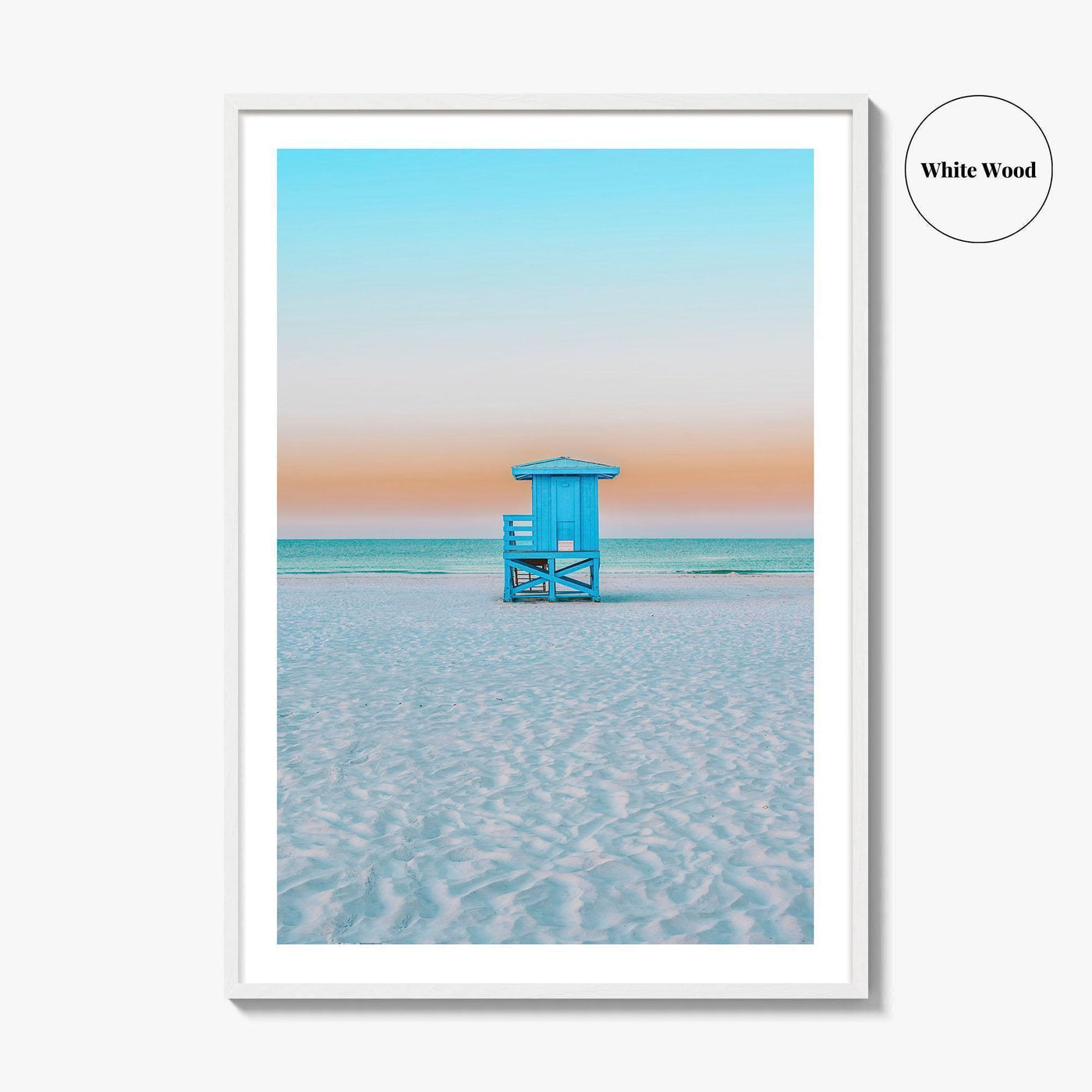 Siesta Key Fine Art Photo Print, Sarasota Florida USA Lifeguard Huts, Wall Decor Poster