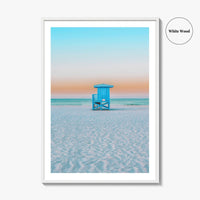 Siesta Key Fine Art Photo Print, Sarasota Florida USA Lifeguard Huts, Wall Decor Poster