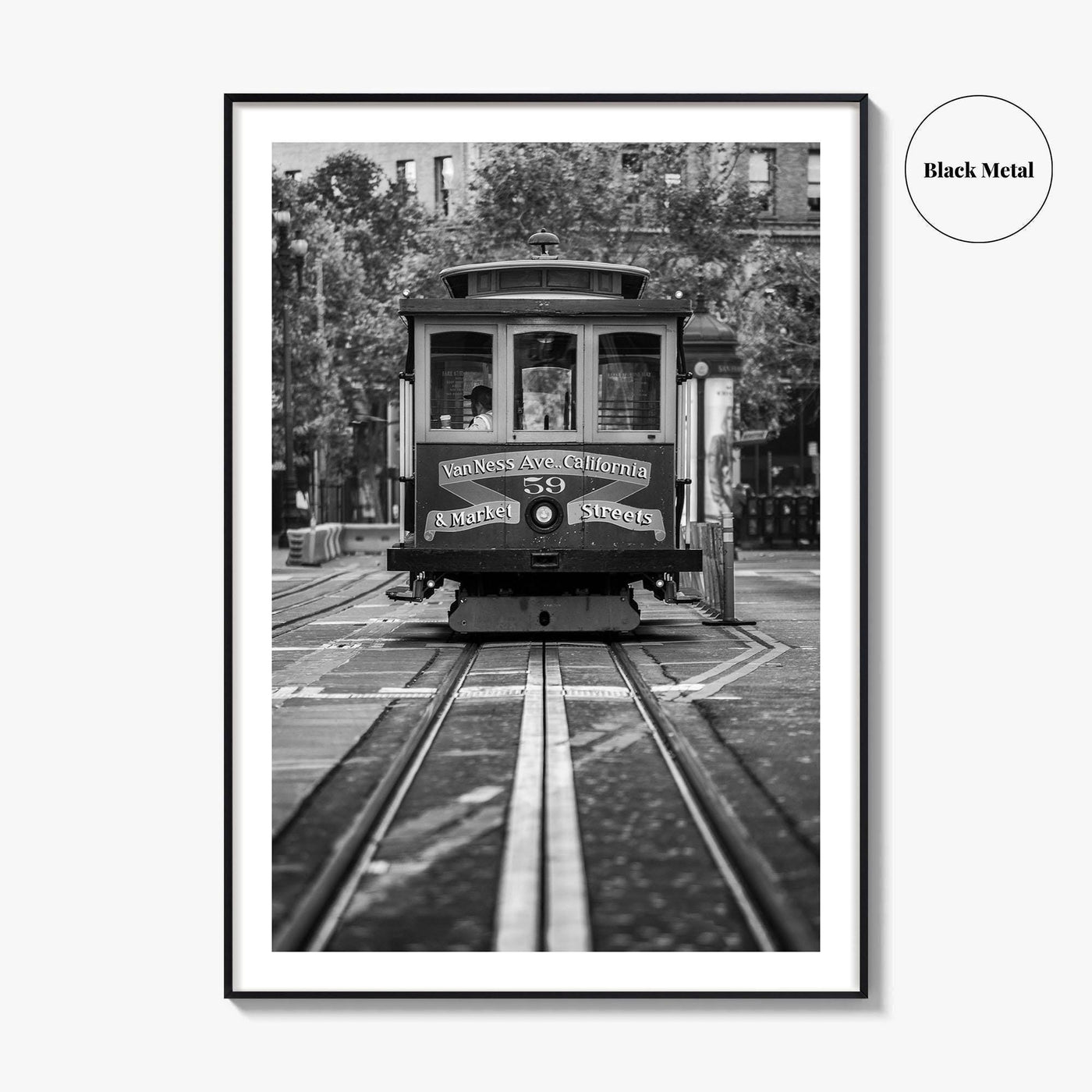San Francisco Black and White Fine Art Photo Print, Cable Car, California Poster