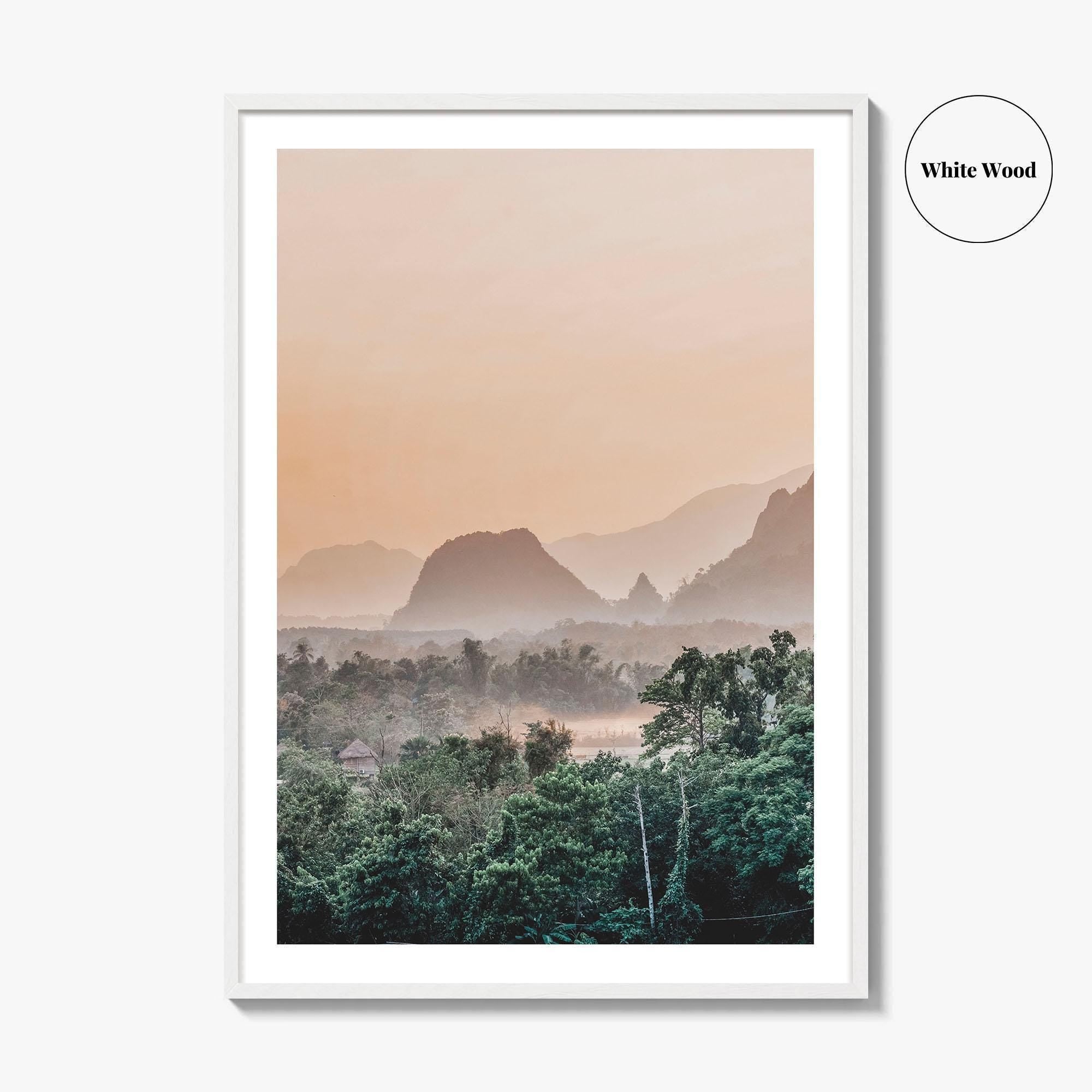 Vang Vieng Laos Fine Art Photo Print, Nam Song River, Hot Air Balloon Poster