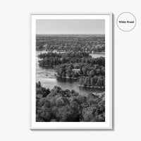 Thousand Islands Black and White Fine Art Photo Print, St Lawrence River Ontario Canada