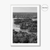Thousand Islands Black and White Fine Art Photo Print, St Lawrence River Ontario Canada