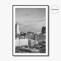 Raleigh Skyline Black and White Fine Art Photo Print, North Carolina Downtown, USA Poster
