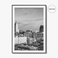 Raleigh Skyline Black and White Fine Art Photo Print, North Carolina Downtown, USA Poster