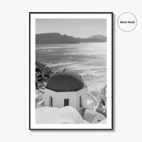 Santorini Greece Black and White Fine Art Photo Print, Cyclades Greek Islands Wall Poster