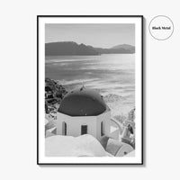 Santorini Greece Black and White Fine Art Photo Print, Cyclades Greek Islands Wall Poster