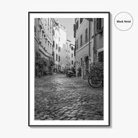 Rome Black and White Fine Art Photo Print, Trastevere Architecture, Lazio Italy Poster
