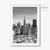 San Francisco Skyline Black and White Fine Art Photo Print, Bay Area California Poster