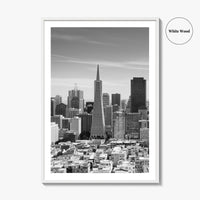 San Francisco Skyline Black and White Fine Art Photo Print, Bay Area California Poster
