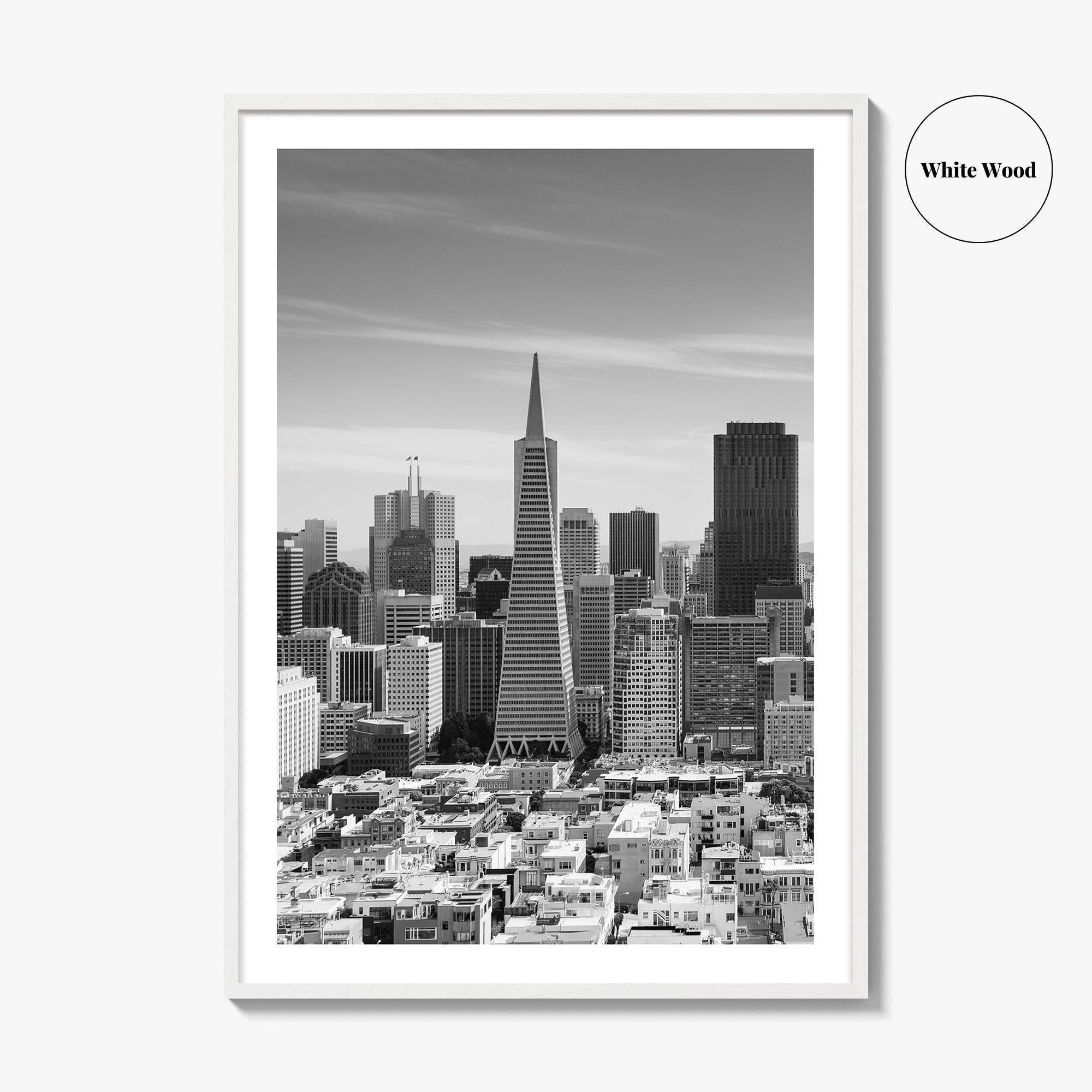 San Francisco Skyline Black and White Fine Art Photo Print, Bay Area California Poster