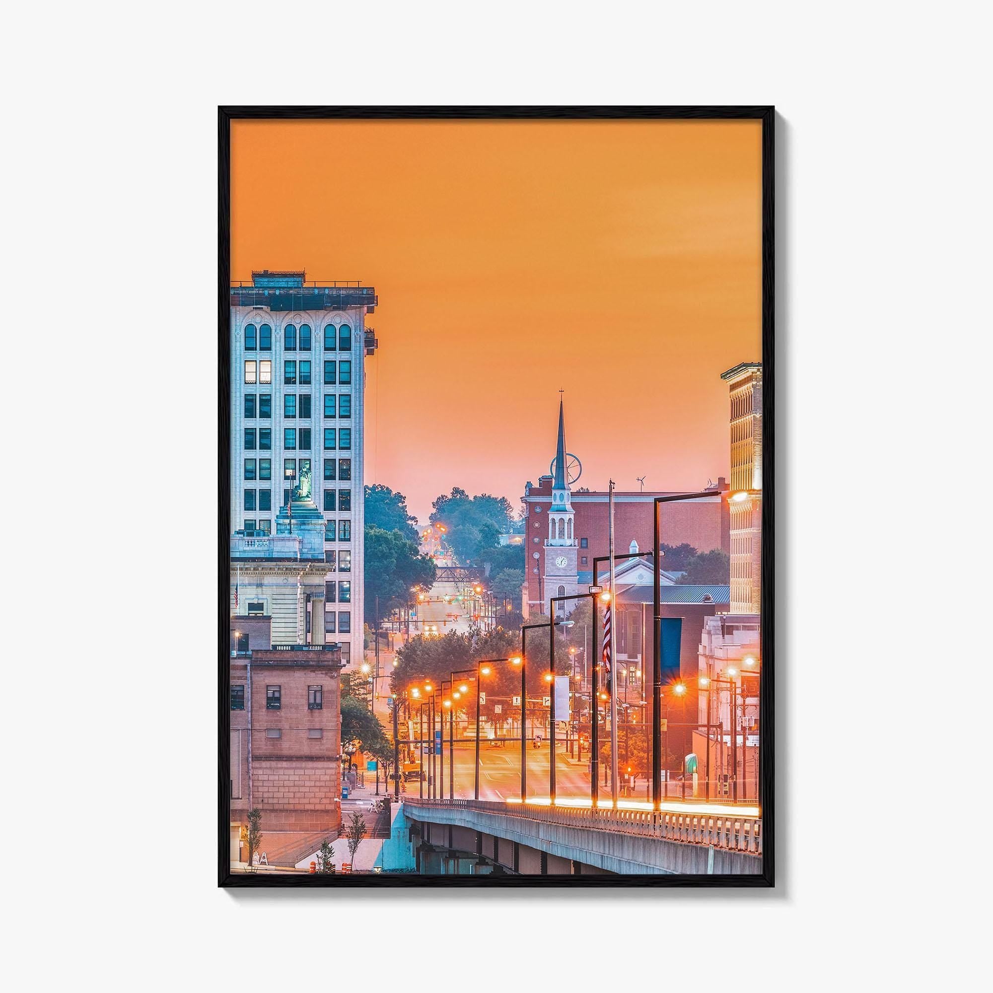 Youngstown Skyline Fine Art Photo Print, Ohio, Downtown, USA Wall Decor Poster
