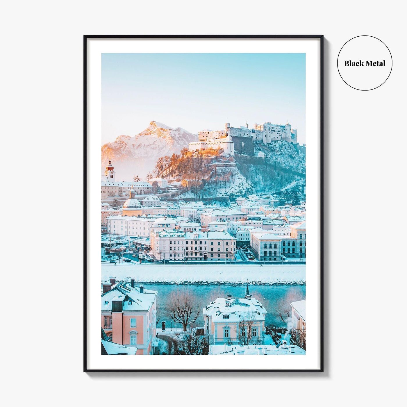 Salzburg Fine Art Photo Print, Hohensalzburg Fortress, Salzach River, Austria, Wall Decor Poster