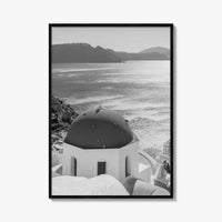 Santorini Greece Black and White Fine Art Photo Print, Cyclades Greek Islands Wall Poster