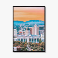 Salt Lake City Skyline Fine Art Photo Print, Wall Decor Poster, Utah USA