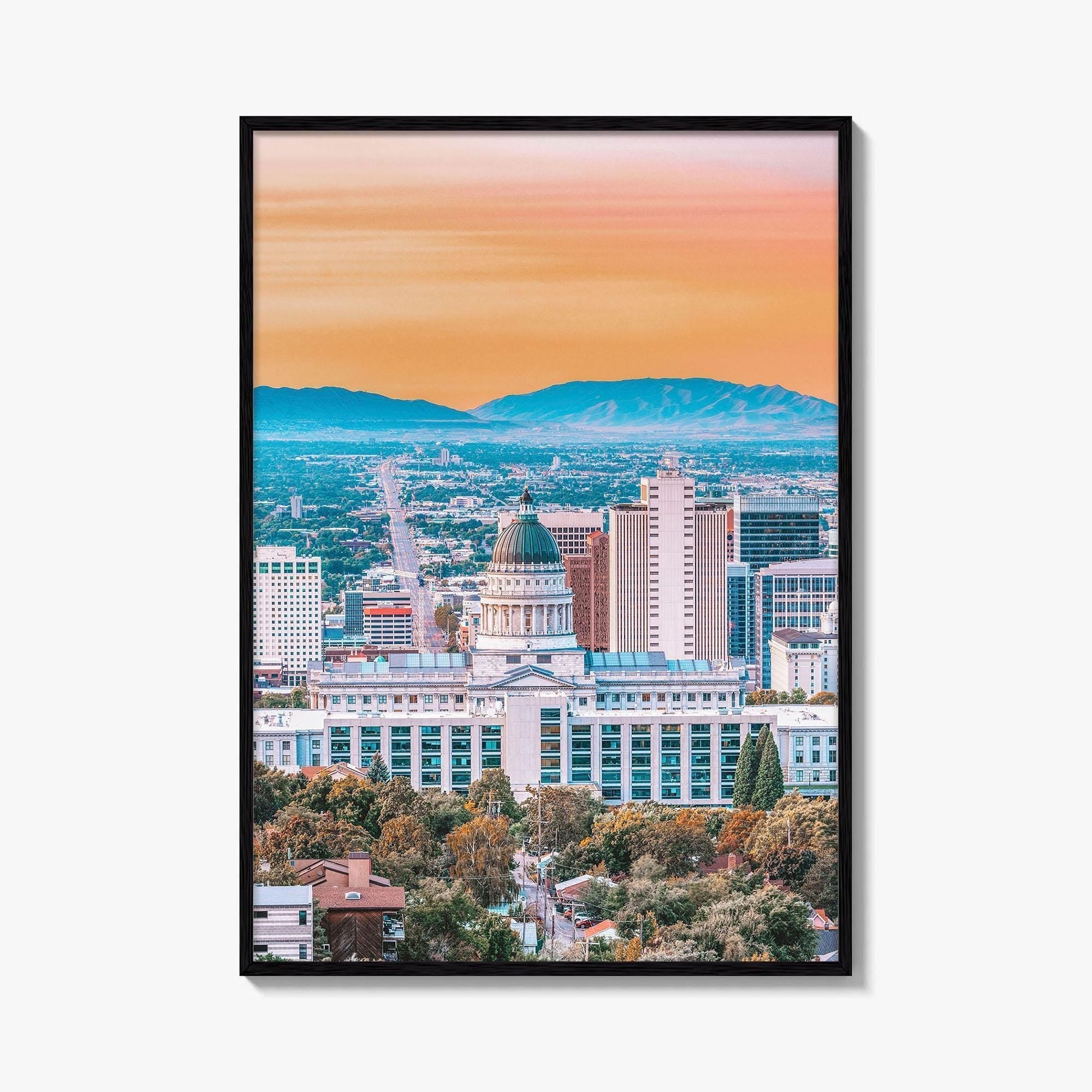 Salt Lake City Skyline Fine Art Photo Print, Wall Decor Poster, Utah USA