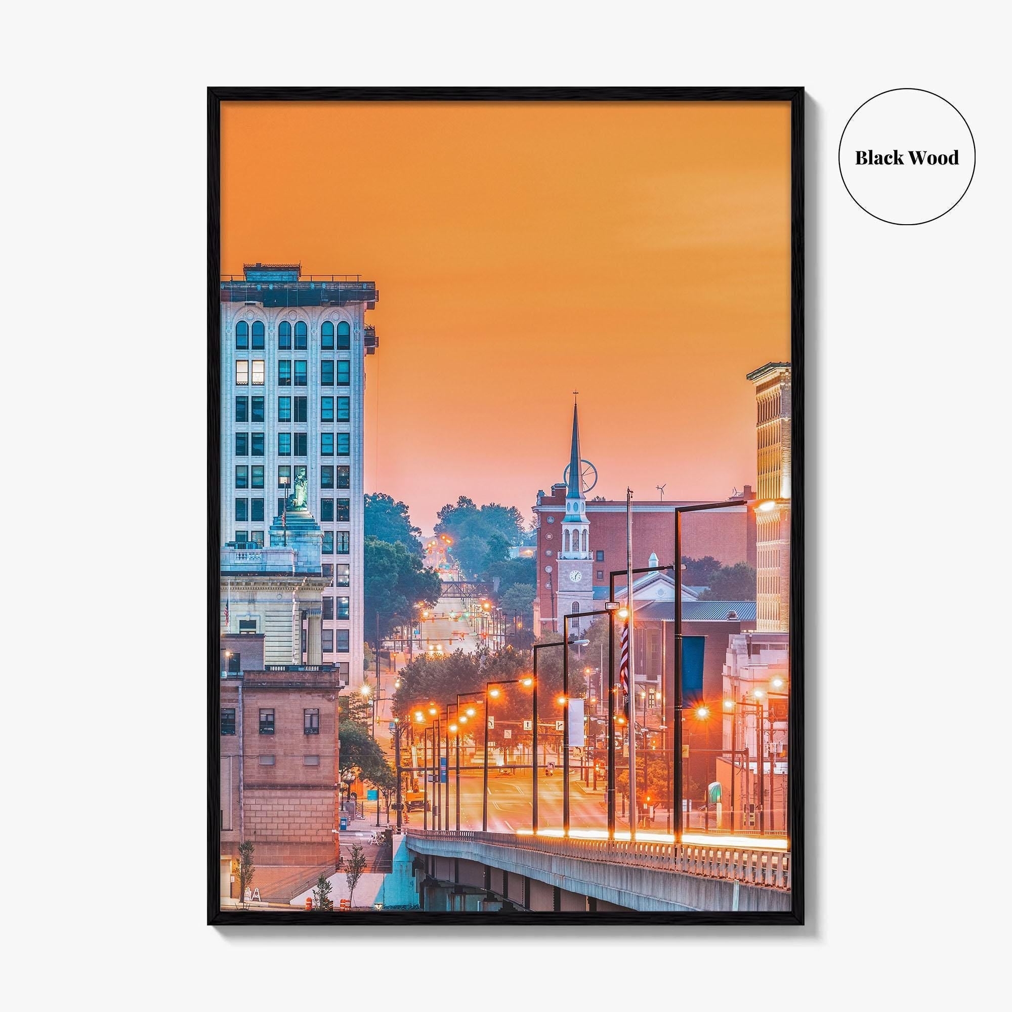 Youngstown Skyline Fine Art Photo Print, Ohio, Downtown, USA Wall Decor Poster