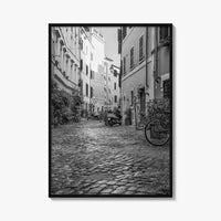 Rome Black and White Fine Art Photo Print, Trastevere Architecture, Lazio Italy Poster