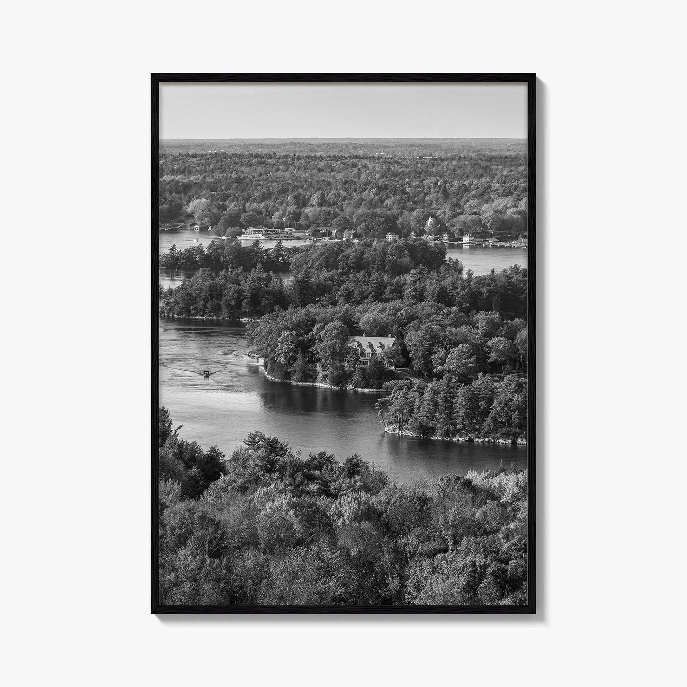 Thousand Islands Black and White Fine Art Photo Print, St Lawrence River Ontario Canada