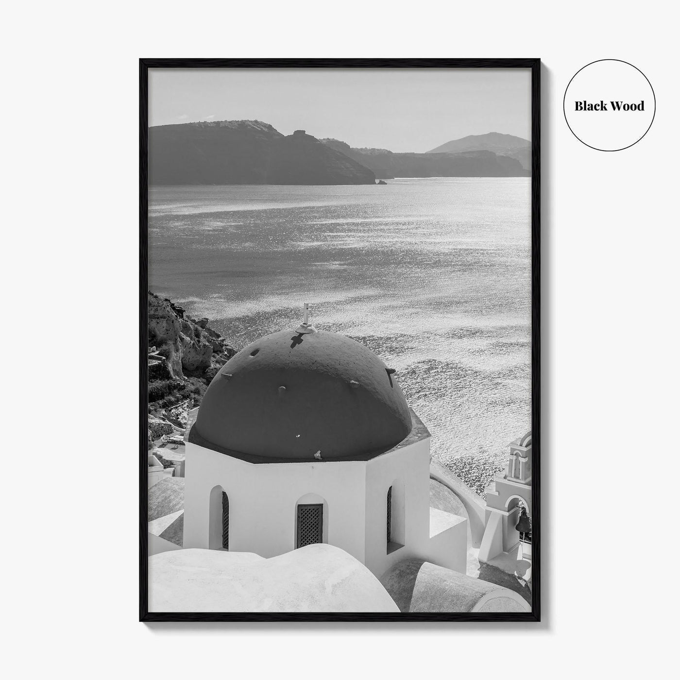 Santorini Greece Black and White Fine Art Photo Print, Cyclades Greek Islands Wall Poster