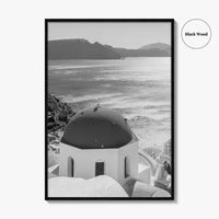 Santorini Greece Black and White Fine Art Photo Print, Cyclades Greek Islands Wall Poster