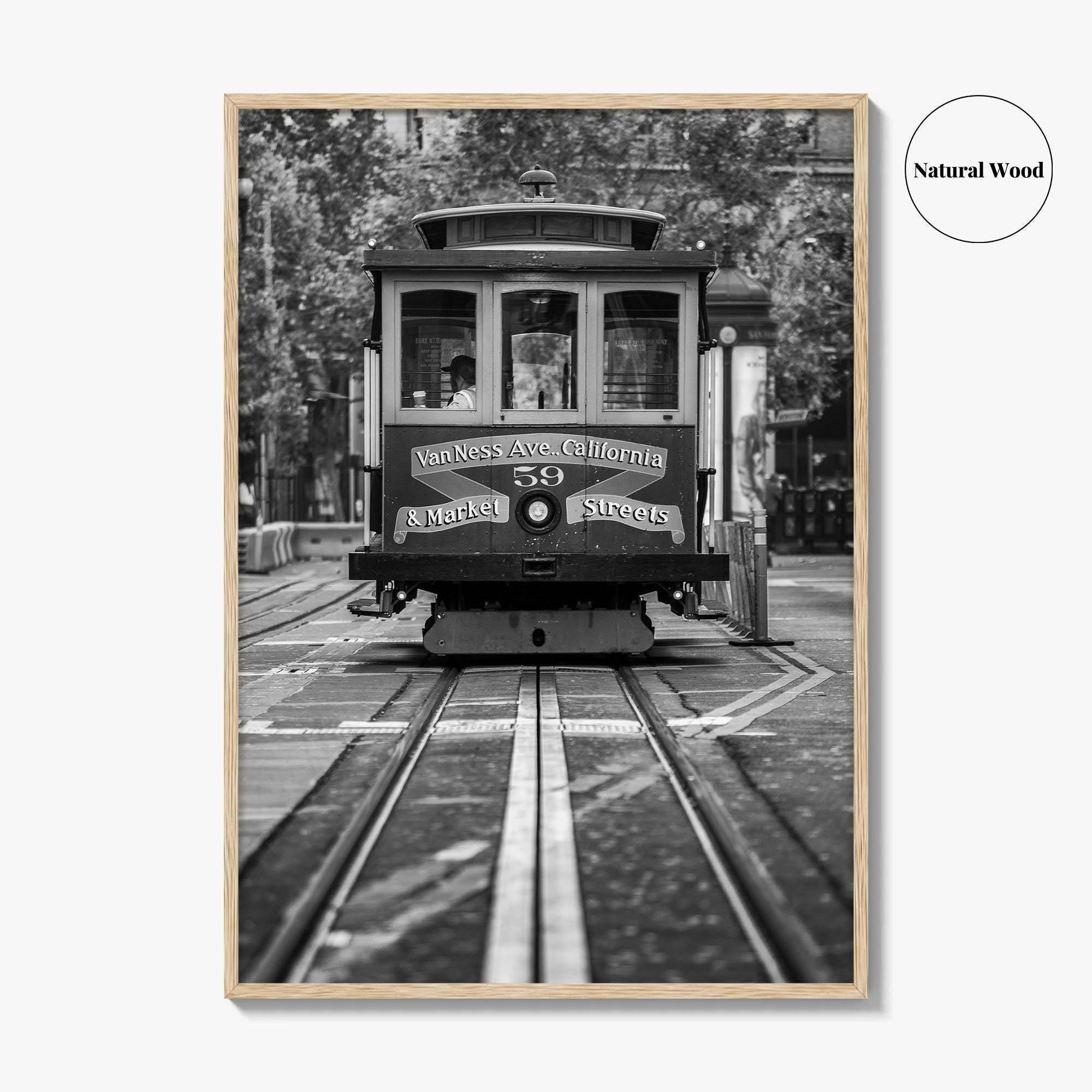San Francisco Black and White Fine Art Photo Print, Cable Car, California Poster