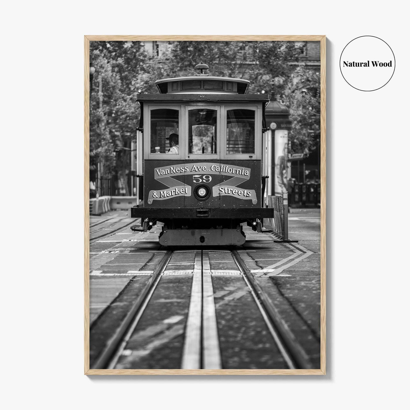 San Francisco Black and White Fine Art Photo Print, Cable Car, California Poster