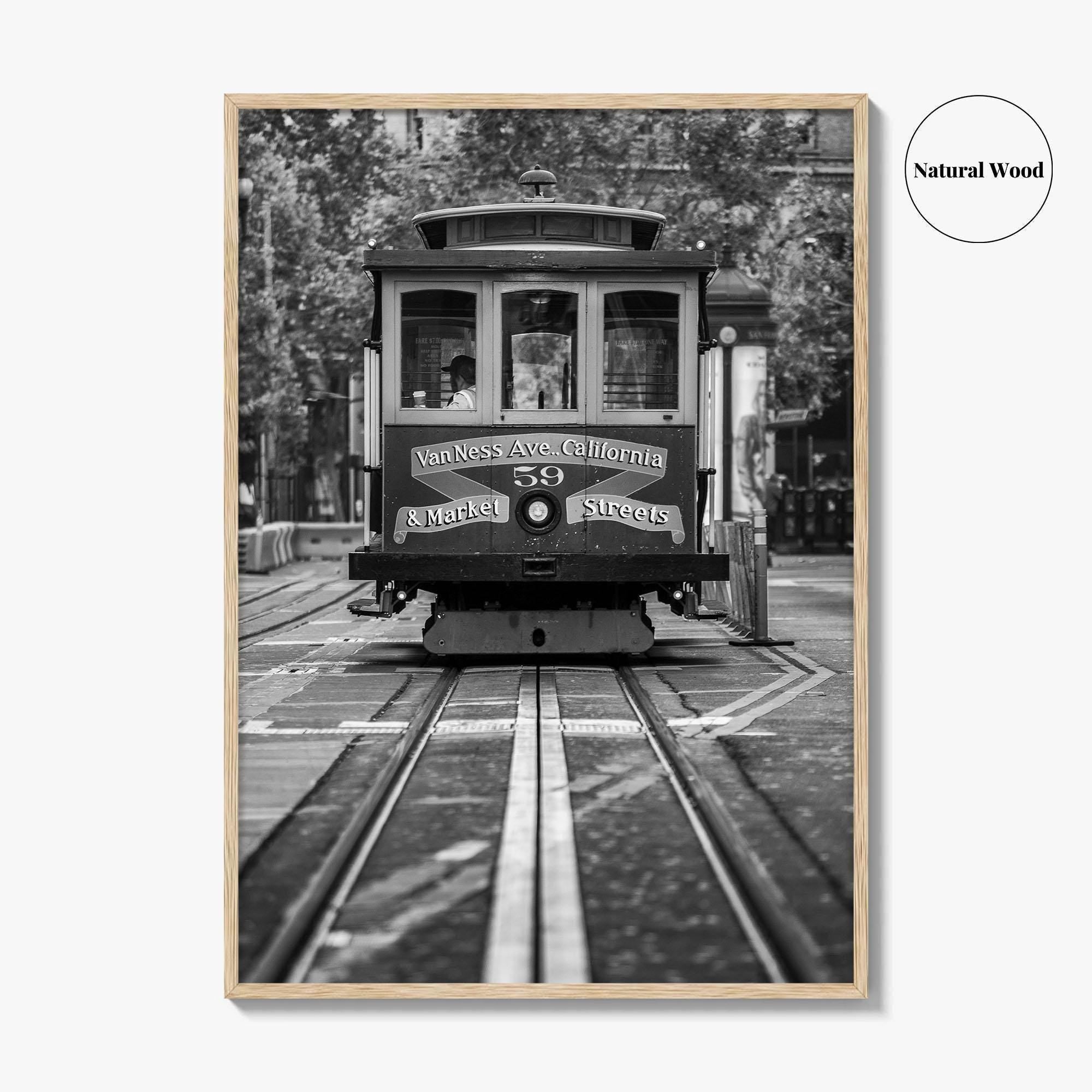 San Francisco Black and White Fine Art Photo Print, Cable Car, California Poster