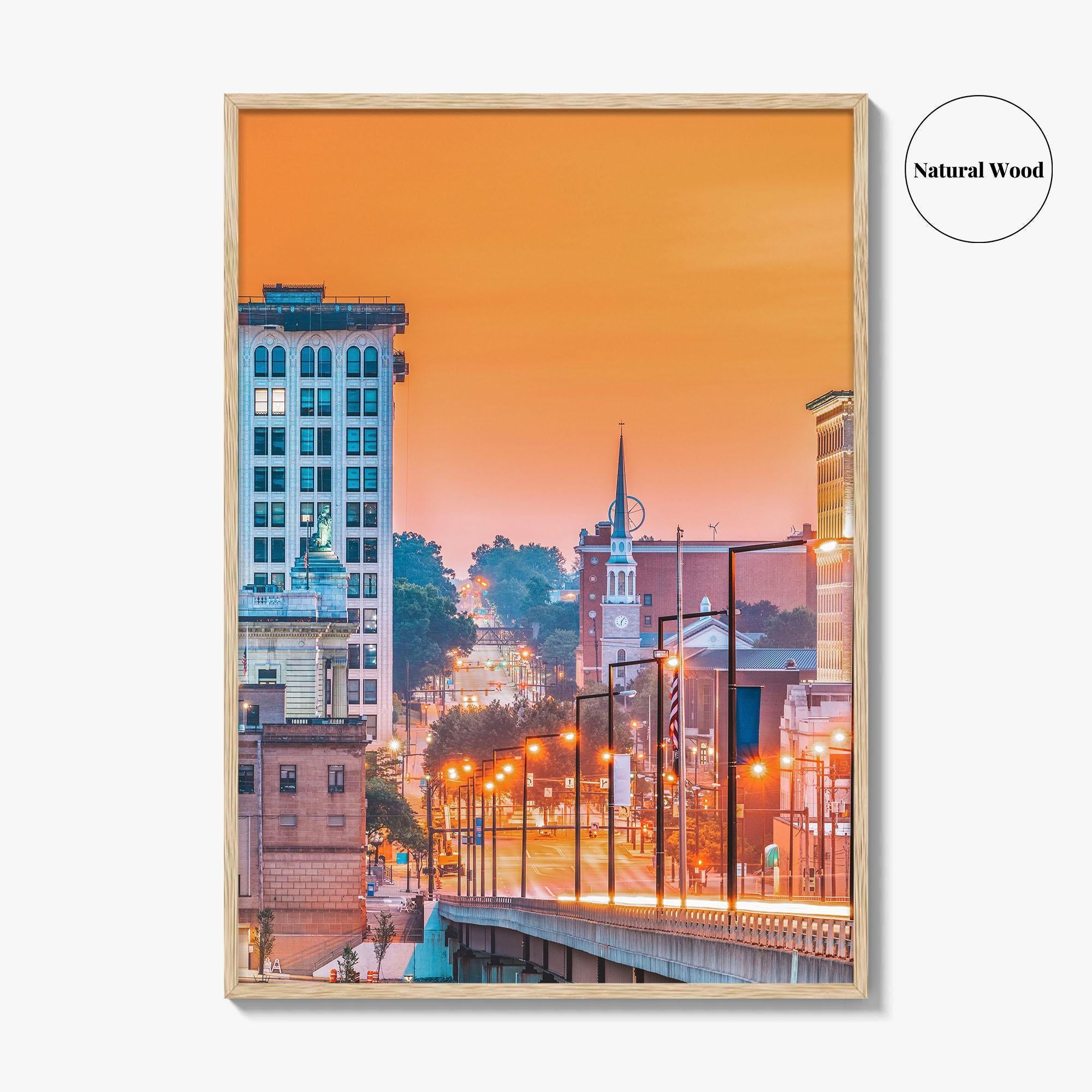 Youngstown Skyline Fine Art Photo Print, Ohio, Downtown, USA Wall Decor Poster