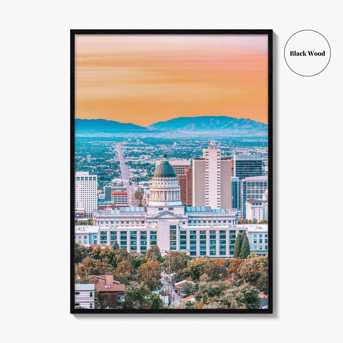 Salt Lake City Skyline Fine Art Photo Print, Wall Decor Poster, Utah USA