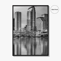 Tampa Skyline Black and White Fine Art Photo Print, Florida Downtown, USA Wall Poster