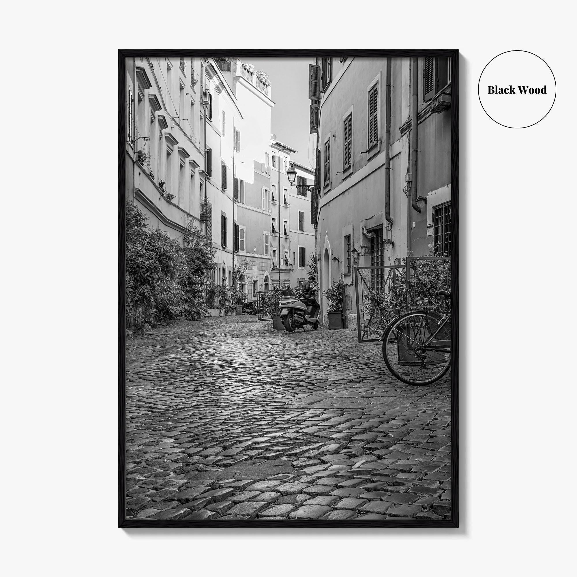 Rome Black and White Fine Art Photo Print, Trastevere Architecture, Lazio Italy Poster