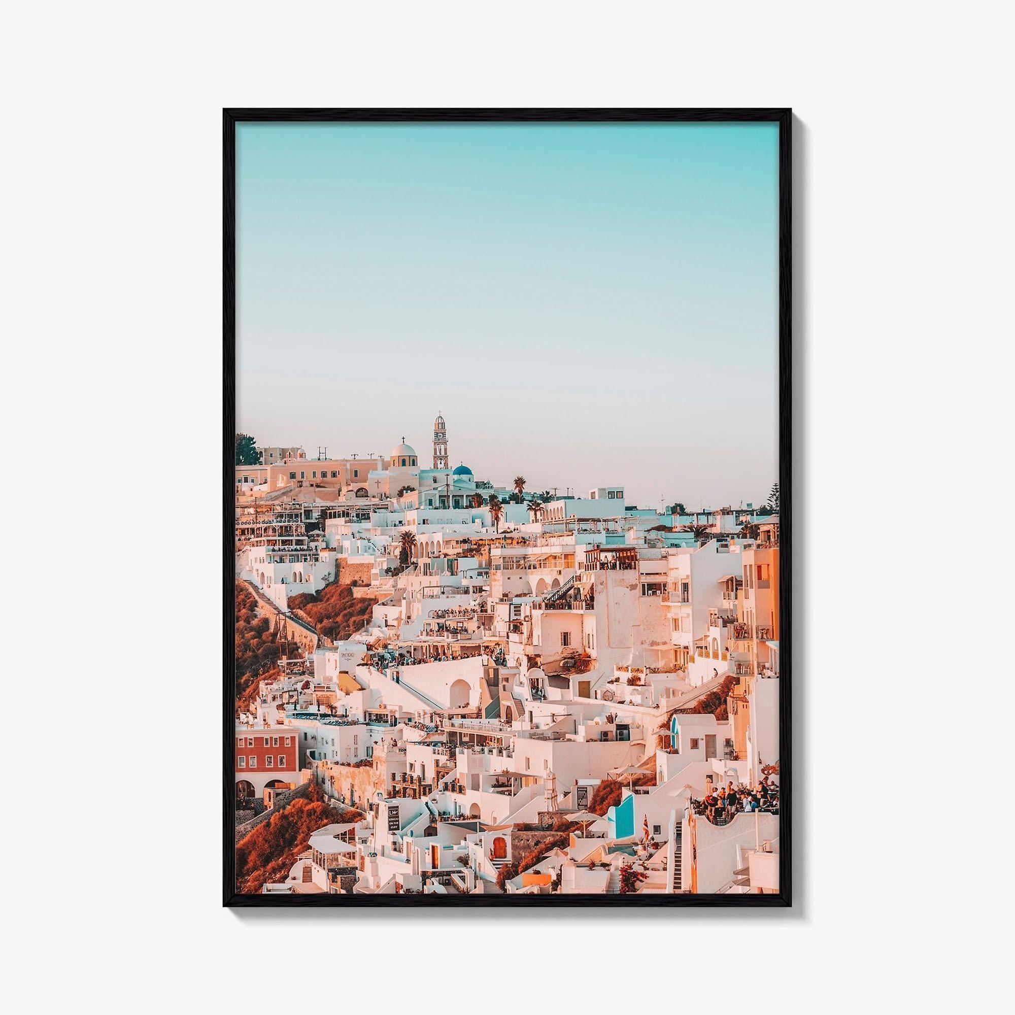 Santorini Fine Art Photo Print, Fira Thira Greece, Greek Island Wall Decor Poster