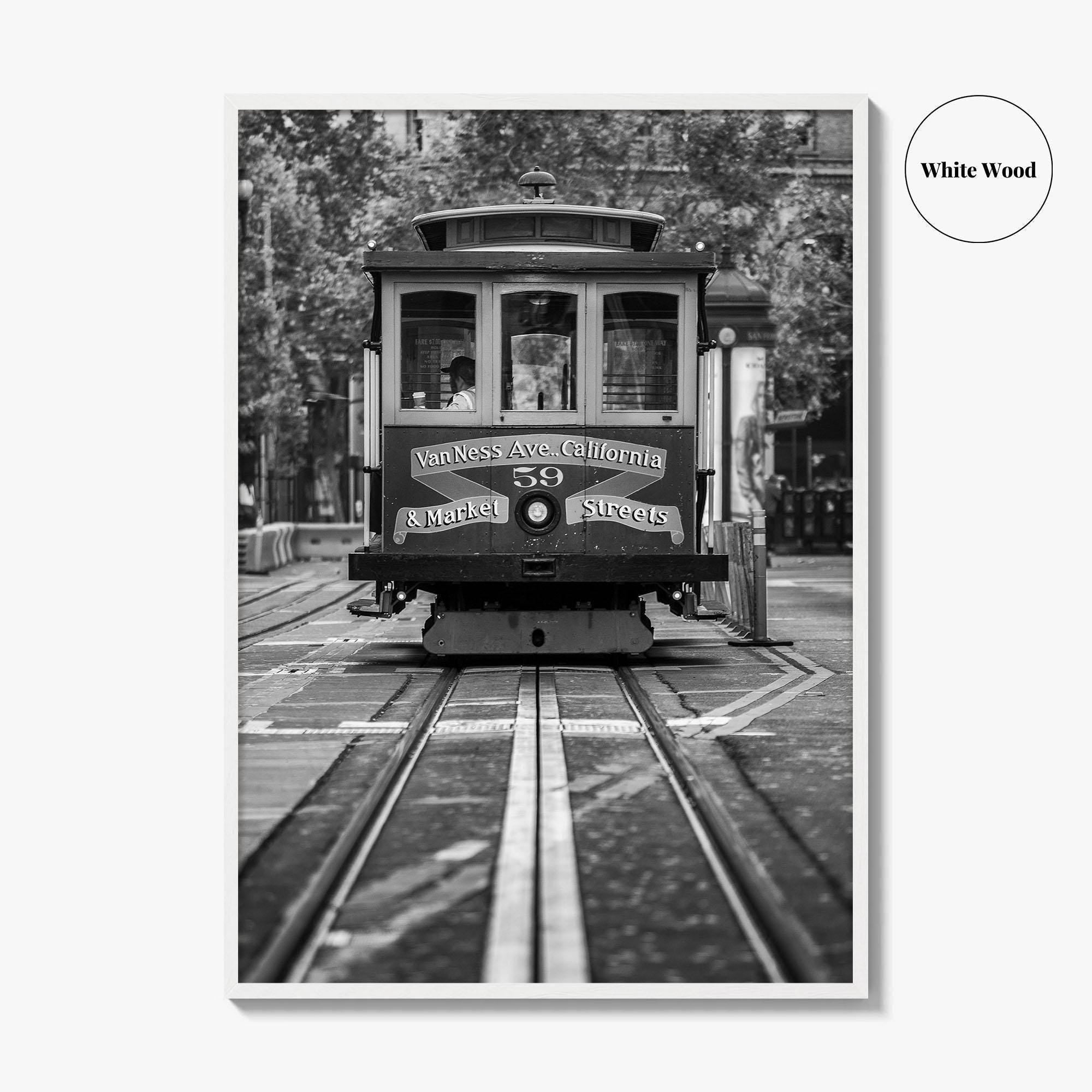 San Francisco Black and White Fine Art Photo Print, Cable Car, California Poster