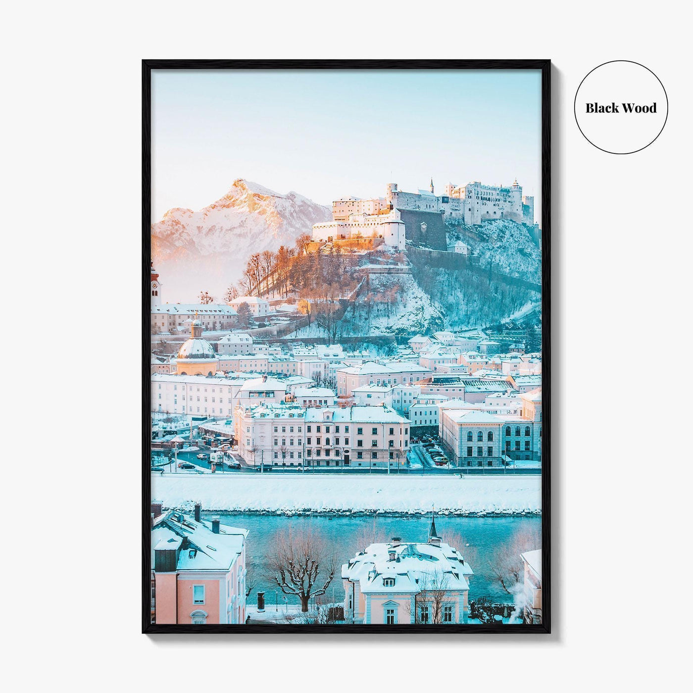 Salzburg Fine Art Photo Print, Hohensalzburg Fortress, Salzach River, Austria, Wall Decor Poster