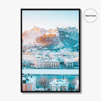 Salzburg Fine Art Photo Print, Hohensalzburg Fortress, Salzach River, Austria, Wall Decor Poster