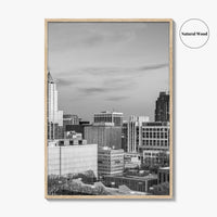 Raleigh Skyline Black and White Fine Art Photo Print, North Carolina Downtown, USA Poster