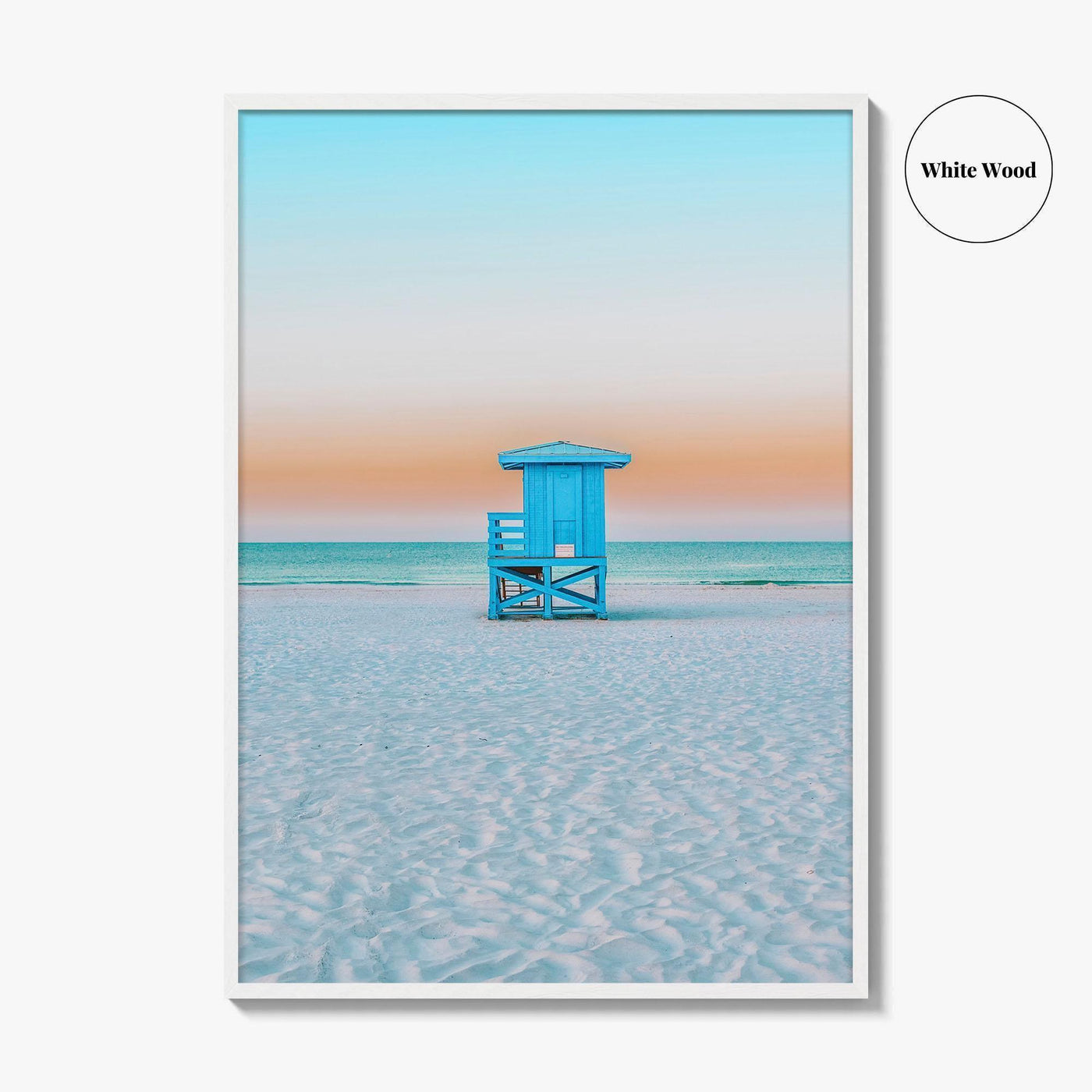 Siesta Key Fine Art Photo Print, Sarasota Florida USA Lifeguard Huts, Wall Decor Poster