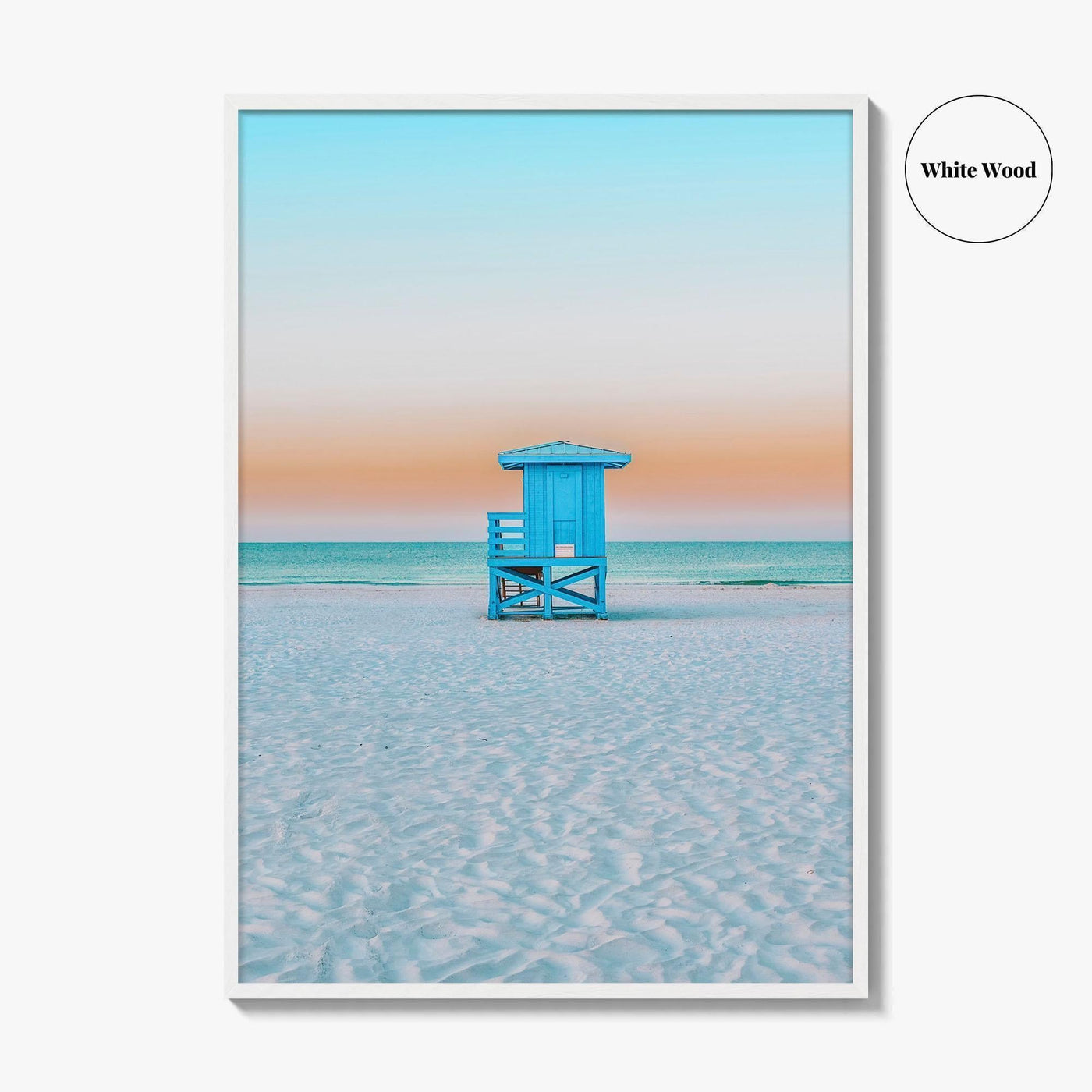 Siesta Key Fine Art Photo Print, Sarasota Florida USA Lifeguard Huts, Wall Decor Poster