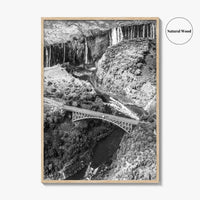 Zambia Black and White Fine Art Photo Print, Victoria Falls Bridge, Zambezi River Poster