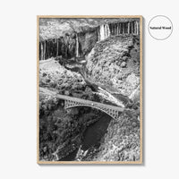 Zambia Black and White Fine Art Photo Print, Victoria Falls Bridge, Zambezi River Poster