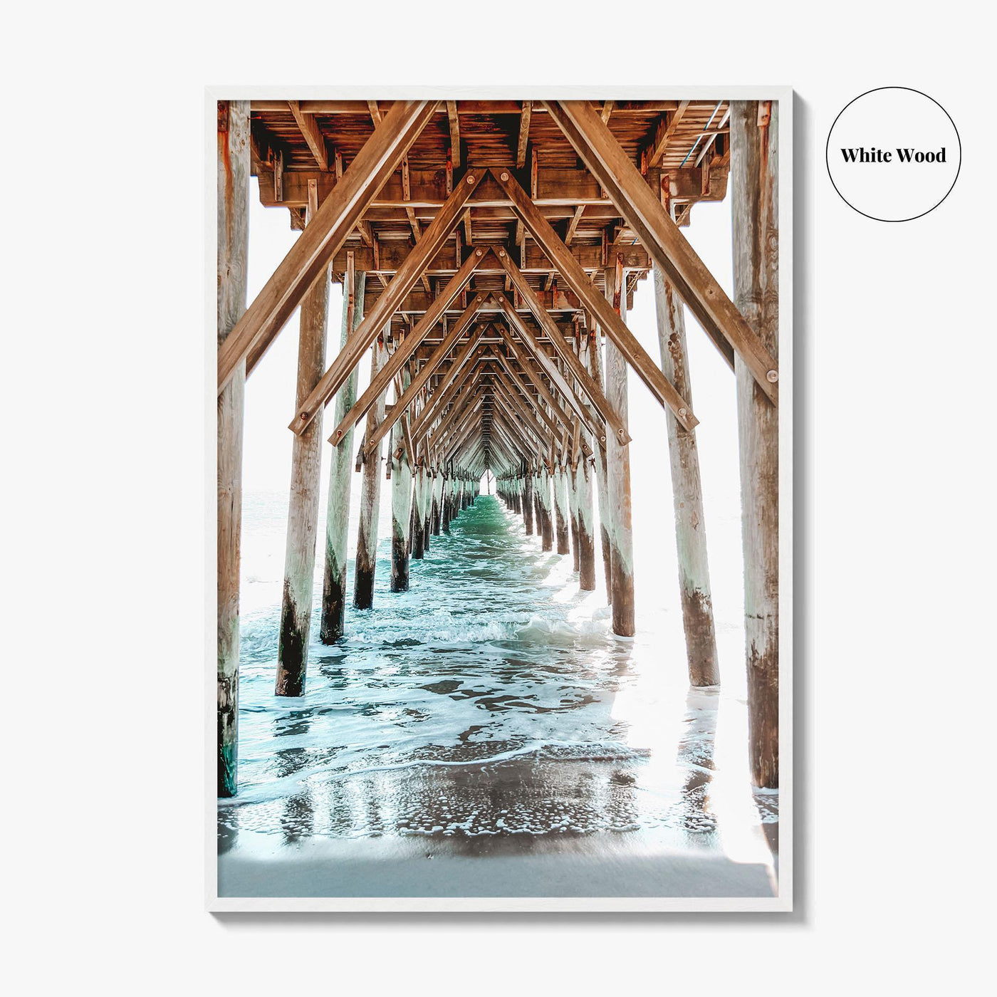 Surf City Fine Art Photo Print, Ocean Pier, North Carolina, Topsail Island Wall Poster
