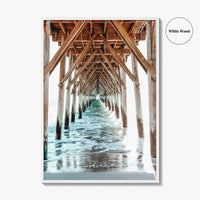 Surf City Fine Art Photo Print, Ocean Pier, North Carolina, Topsail Island Wall Poster
