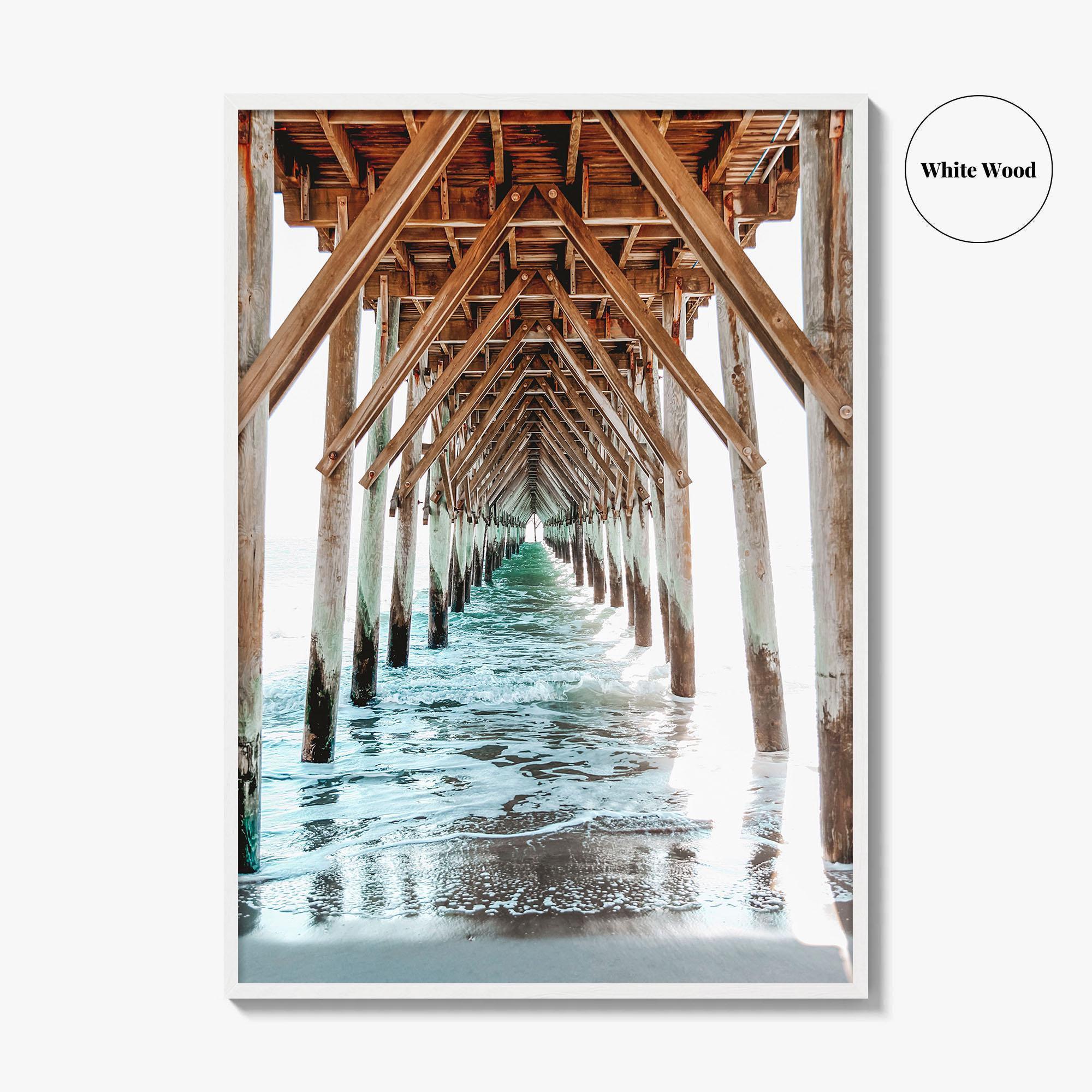 Surf City Fine Art Photo Print, Ocean Pier, North Carolina, Topsail Island Wall Poster