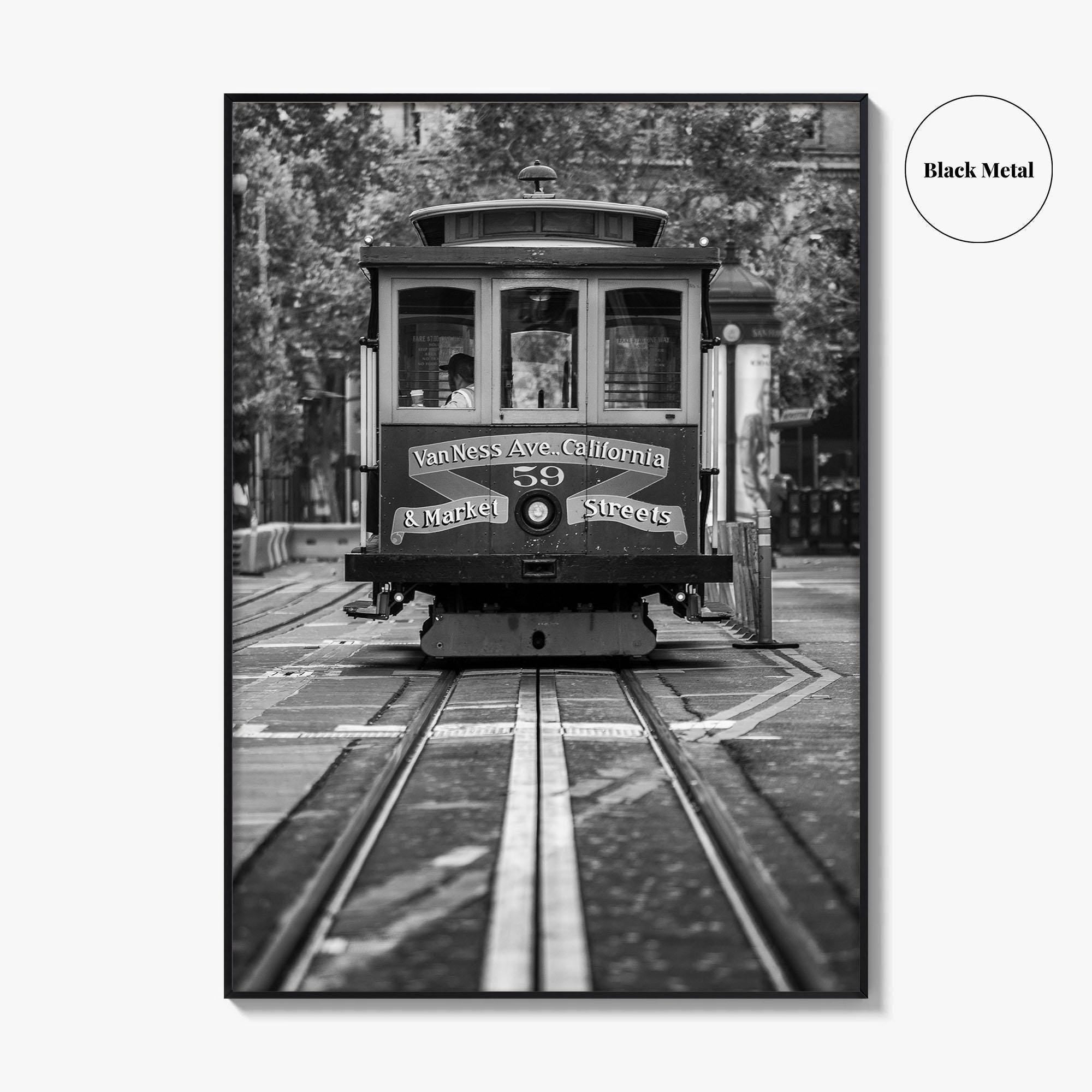 San Francisco Black and White Fine Art Photo Print, Cable Car, California Poster