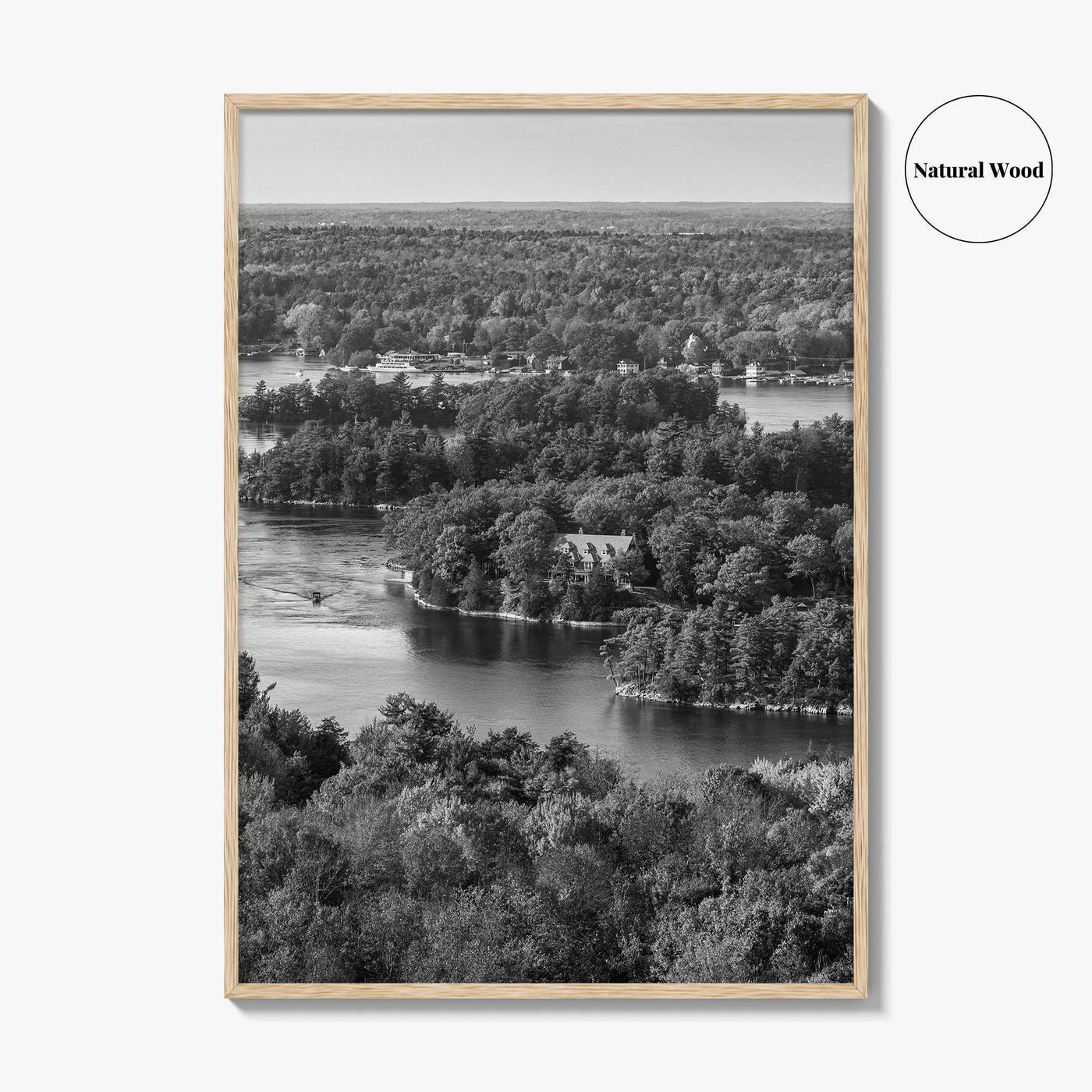 Thousand Islands Black and White Fine Art Photo Print, St Lawrence River Ontario Canada
