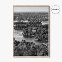 Thousand Islands Black and White Fine Art Photo Print, St Lawrence River Ontario Canada
