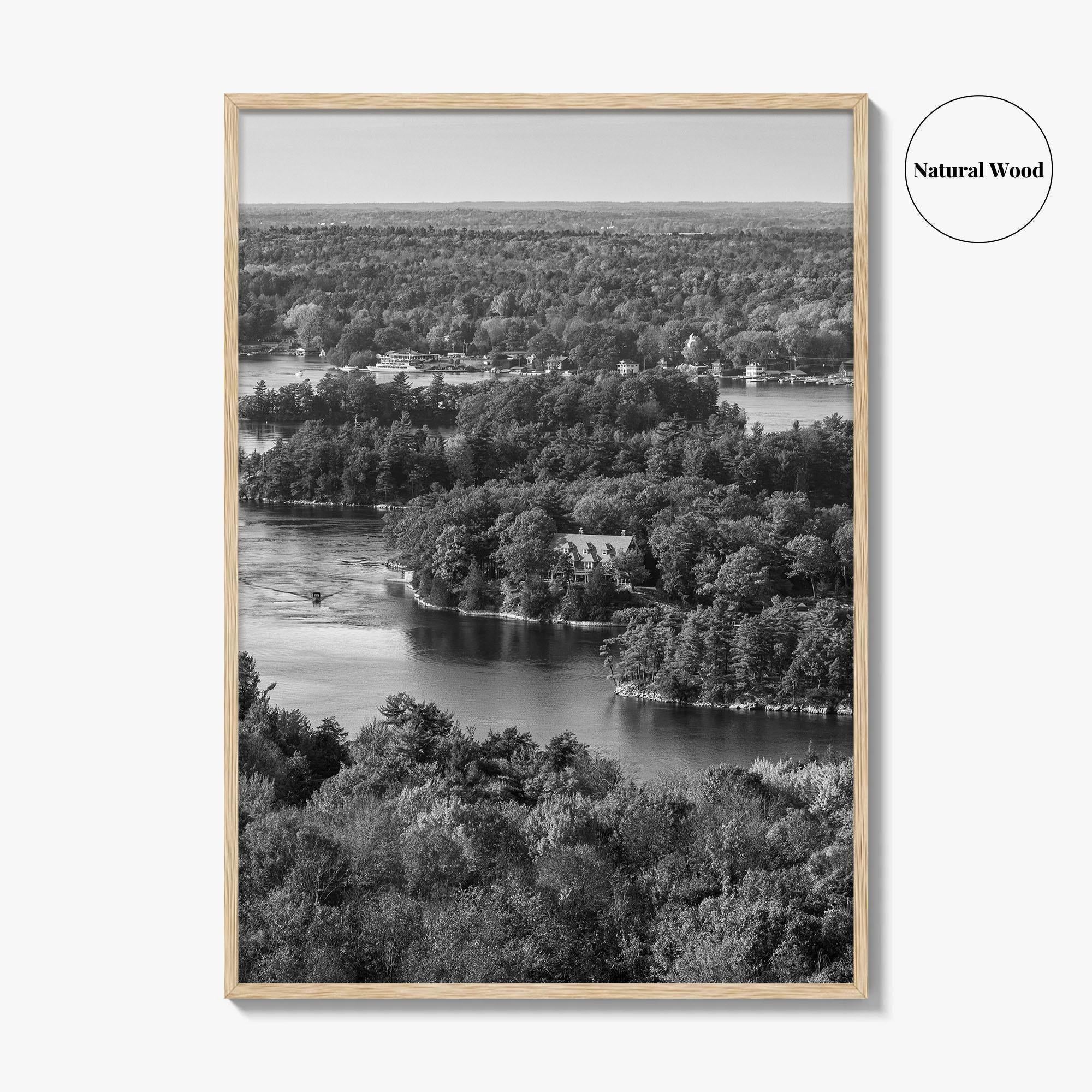 Thousand Islands Black and White Fine Art Photo Print, St Lawrence River Ontario Canada